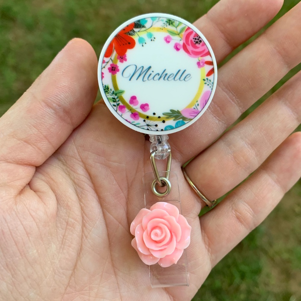 Michelle Name Retractable Badge Holder